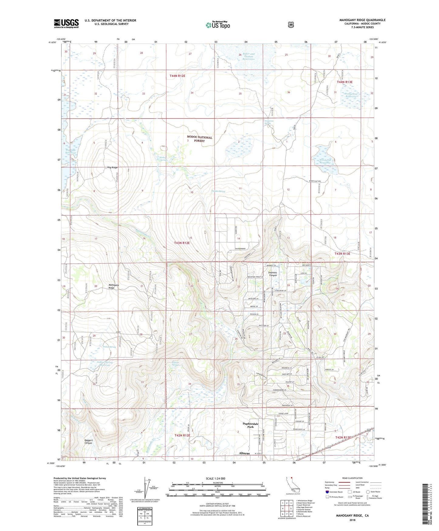 Mahogany Ridge California US Topo Map Image