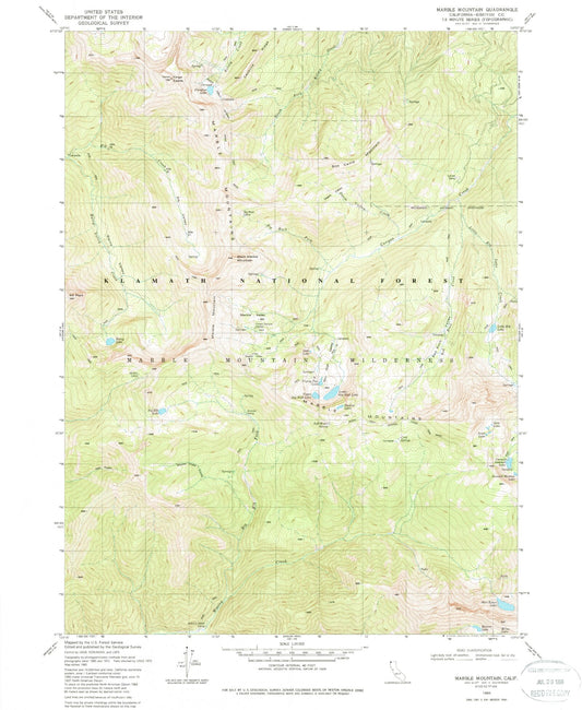 USGS Classic Marble Mountain California 7.5'x7.5' Topo Map Image