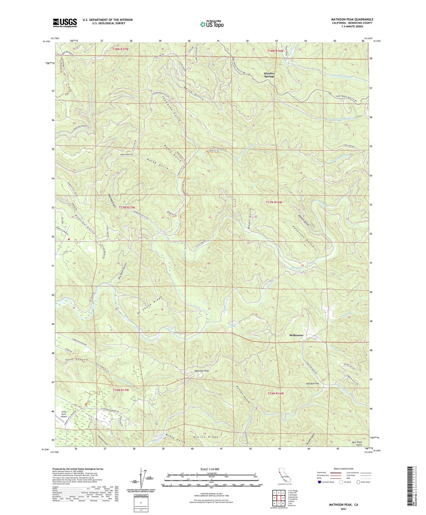 Mathison Peak California US Topo Map Image