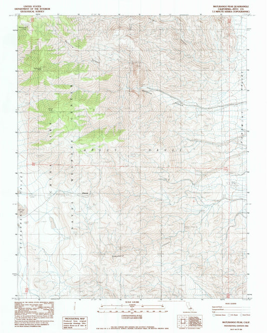 Classic USGS Maturango Peak California 7.5'x7.5' Topo Map Image