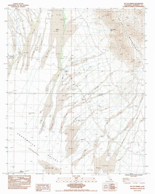 Classic USGS McCoy Spring California 7.5'x7.5' Topo Map Image