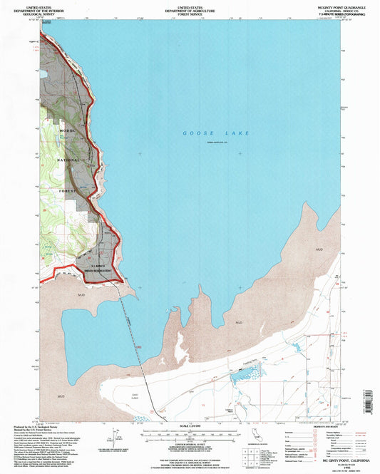 Classic USGS McGinty Point California 7.5'x7.5' Topo Map Image