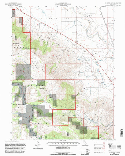 Classic USGS McKesick Peak California 7.5'x7.5' Topo Map Image