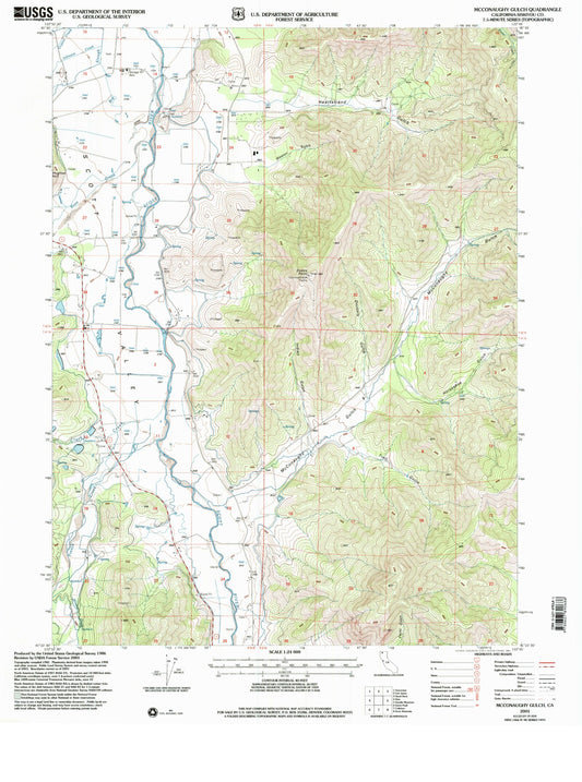 Classic USGS McConaughy Gulch California 7.5'x7.5' Topo Map Image