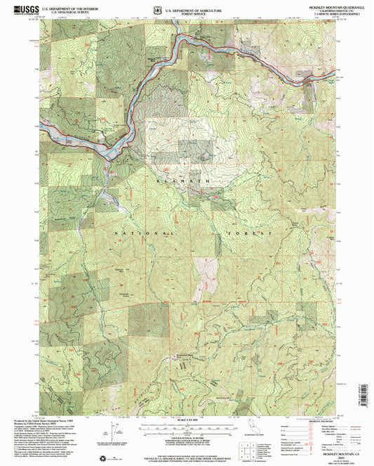 Classic USGS McKinley Mountain California 7.5'x7.5' Topo Map Image