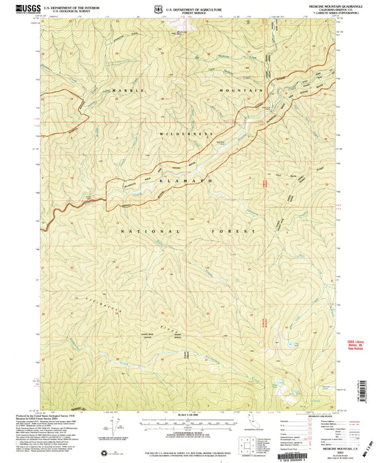 Classic USGS Medicine Mountain California 7.5'x7.5' Topo Map Image