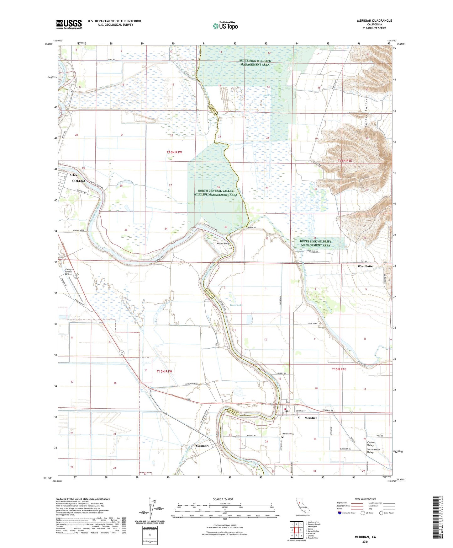 Meridian California US Topo Map Image