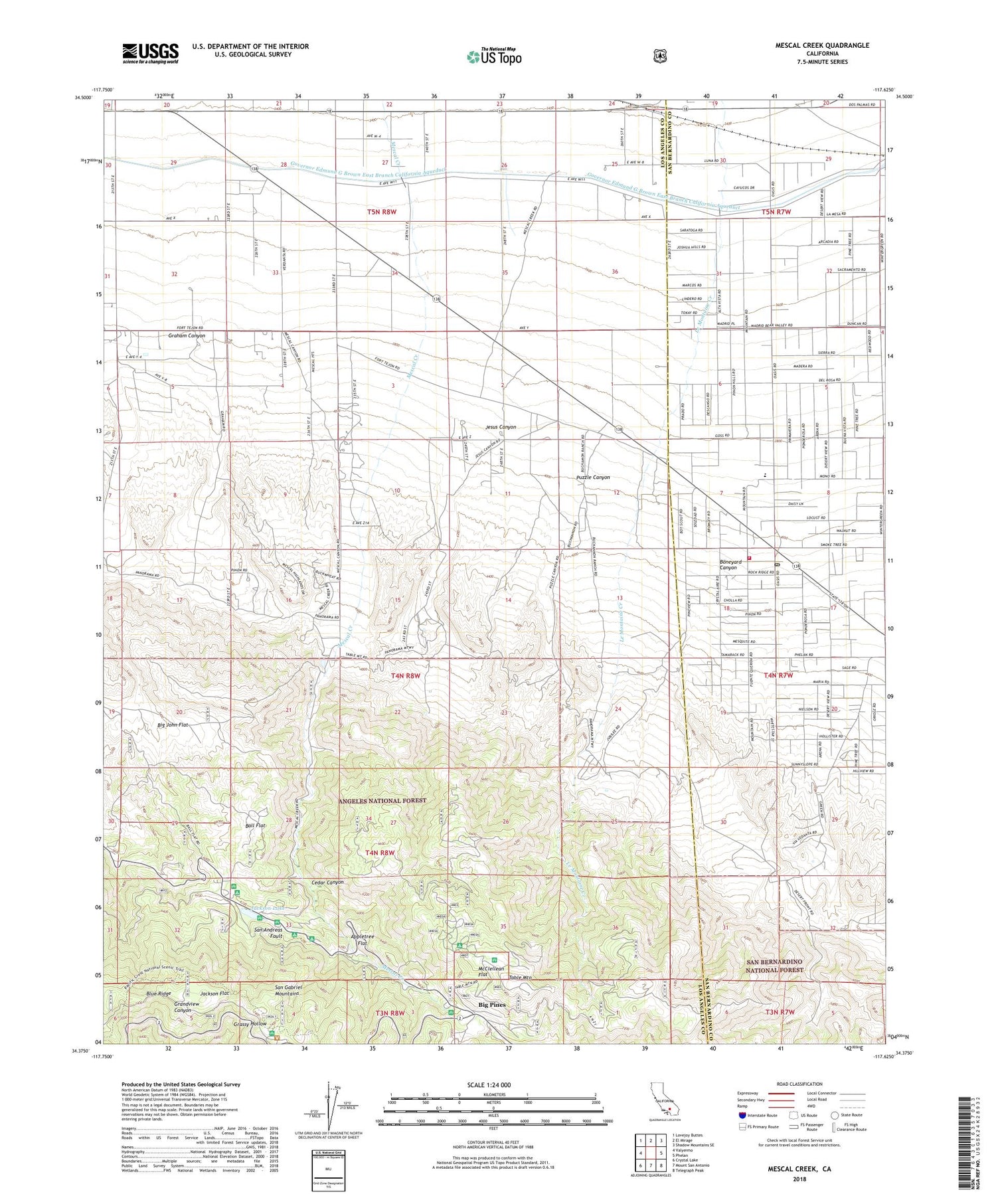 Mescal Creek California US Topo Map Image