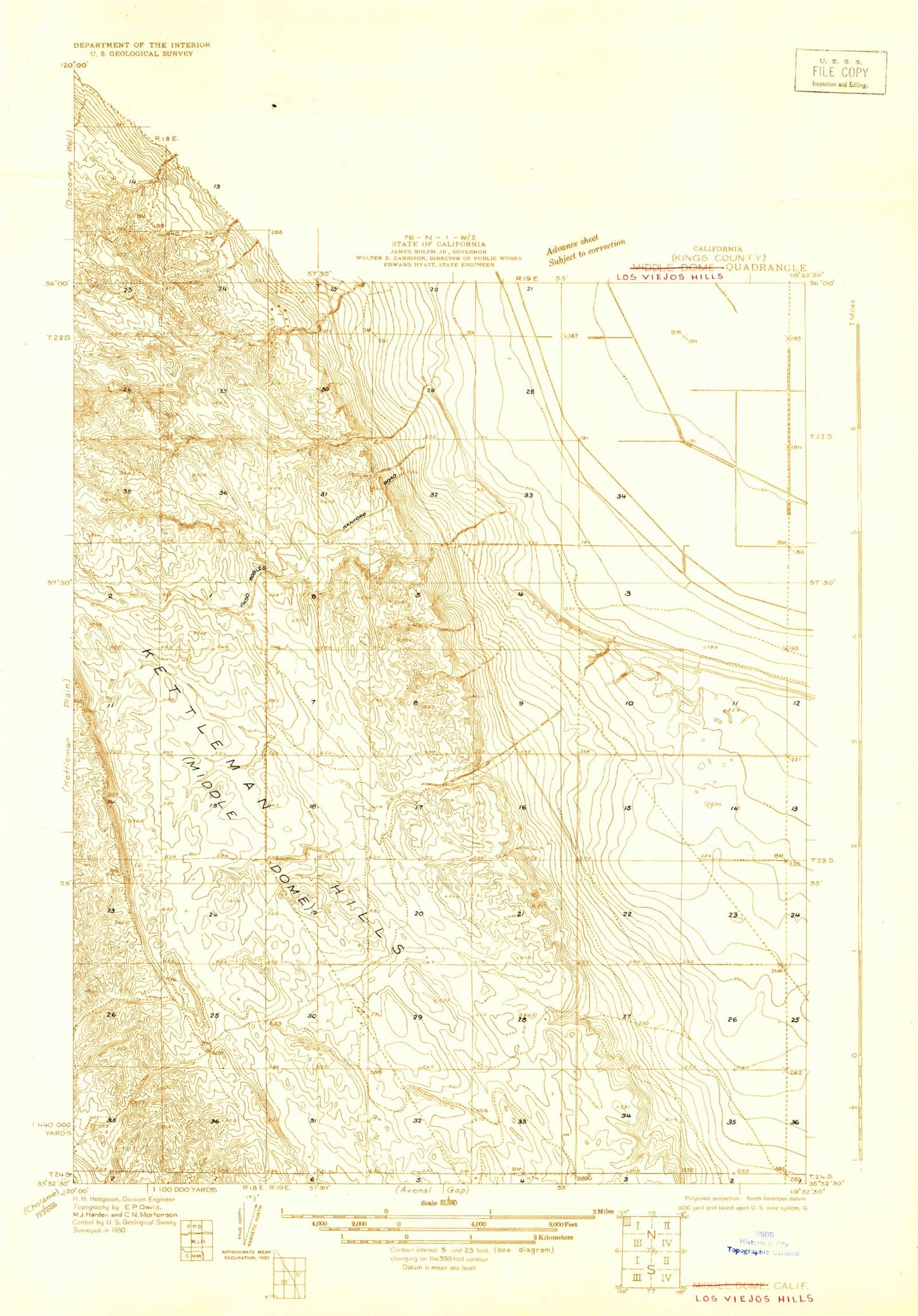Classic USGS Los Viejos California 7.5'x7.5' Topo Map Image