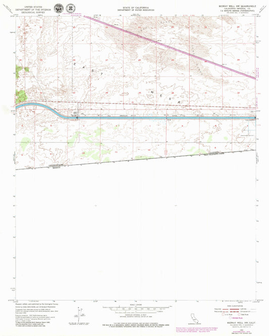 Classic USGS Midway Well NW California 7.5'x7.5' Topo Map Image