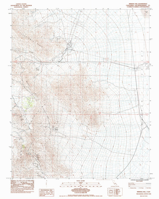 Classic USGS Mineral Hill California 7.5'x7.5' Topo Map Image
