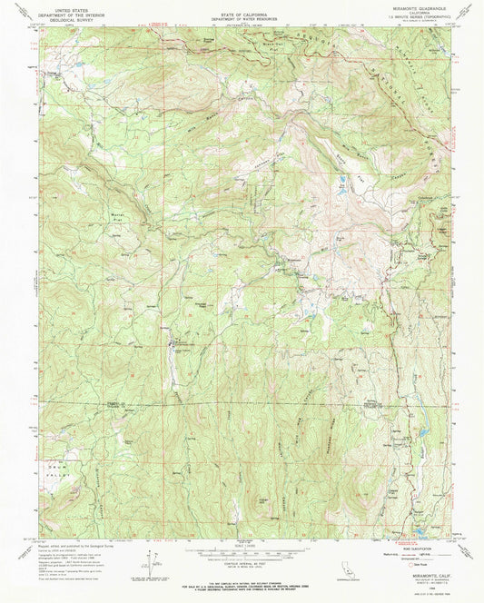 Classic USGS Miramonte California 7.5'x7.5' Topo Map Image