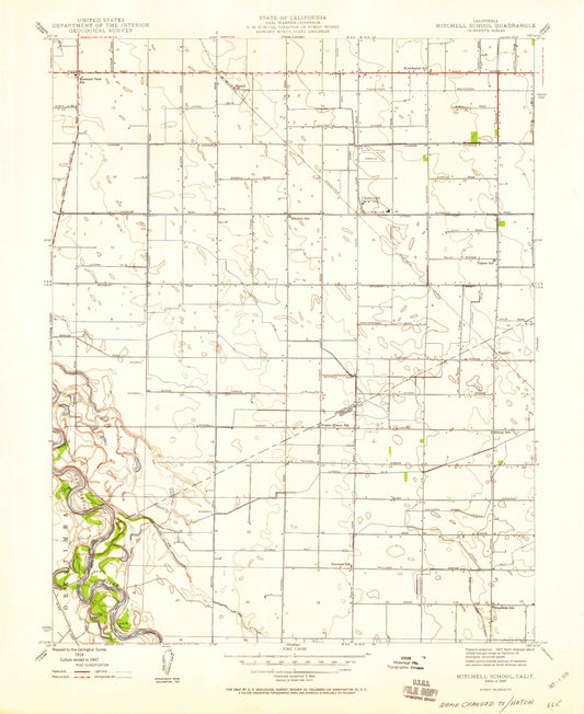 Classic USGS Hatch California 7.5'x7.5' Topo Map Image