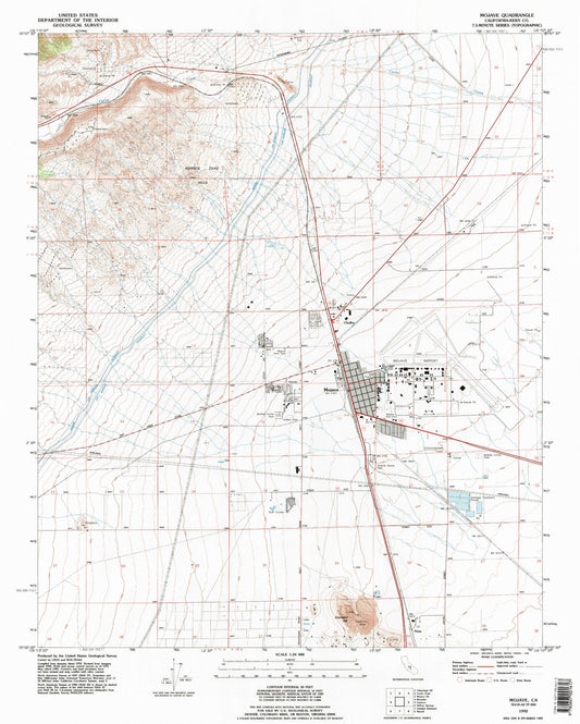 Classic USGS Mojave California 7.5'x7.5' Topo Map Image