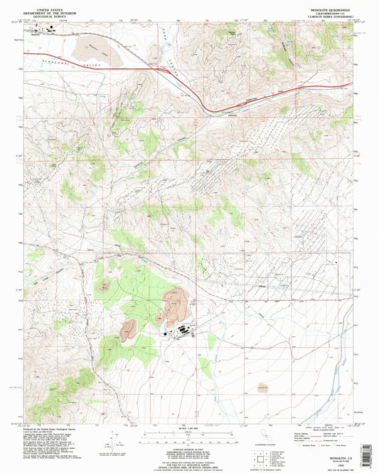 Classic USGS Monolith California 7.5'x7.5' Topo Map Image