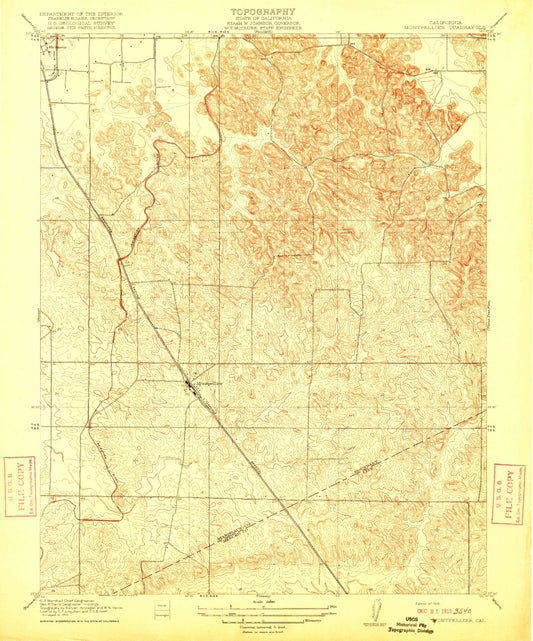 Classic USGS Montpelier California 7.5'x7.5' Topo Map Image