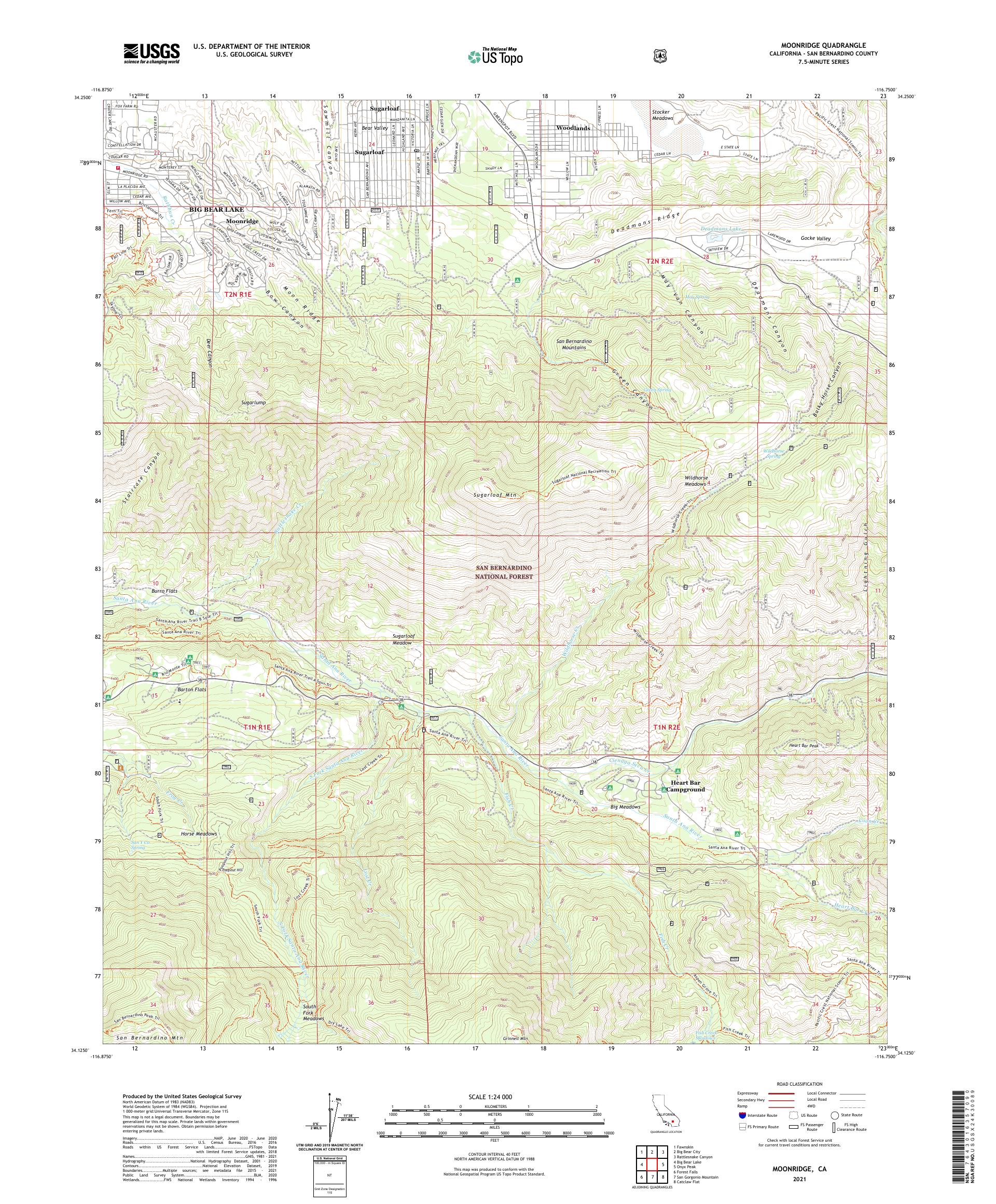 Moonridge California US Topo Map – MyTopo Map Store