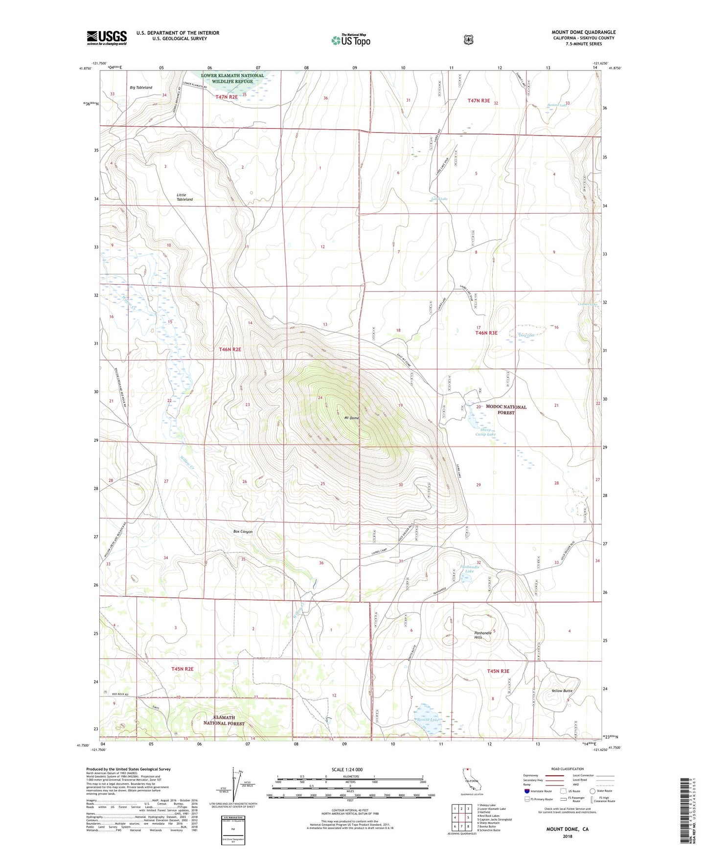 Mount Dome California US Topo Map Image