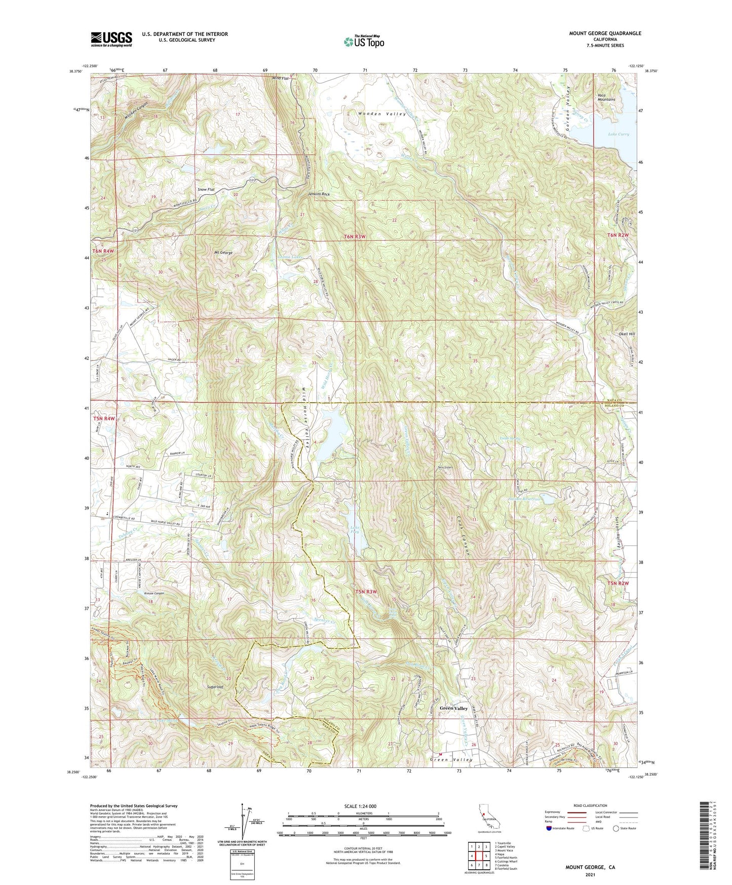 Mount George California US Topo Map Image