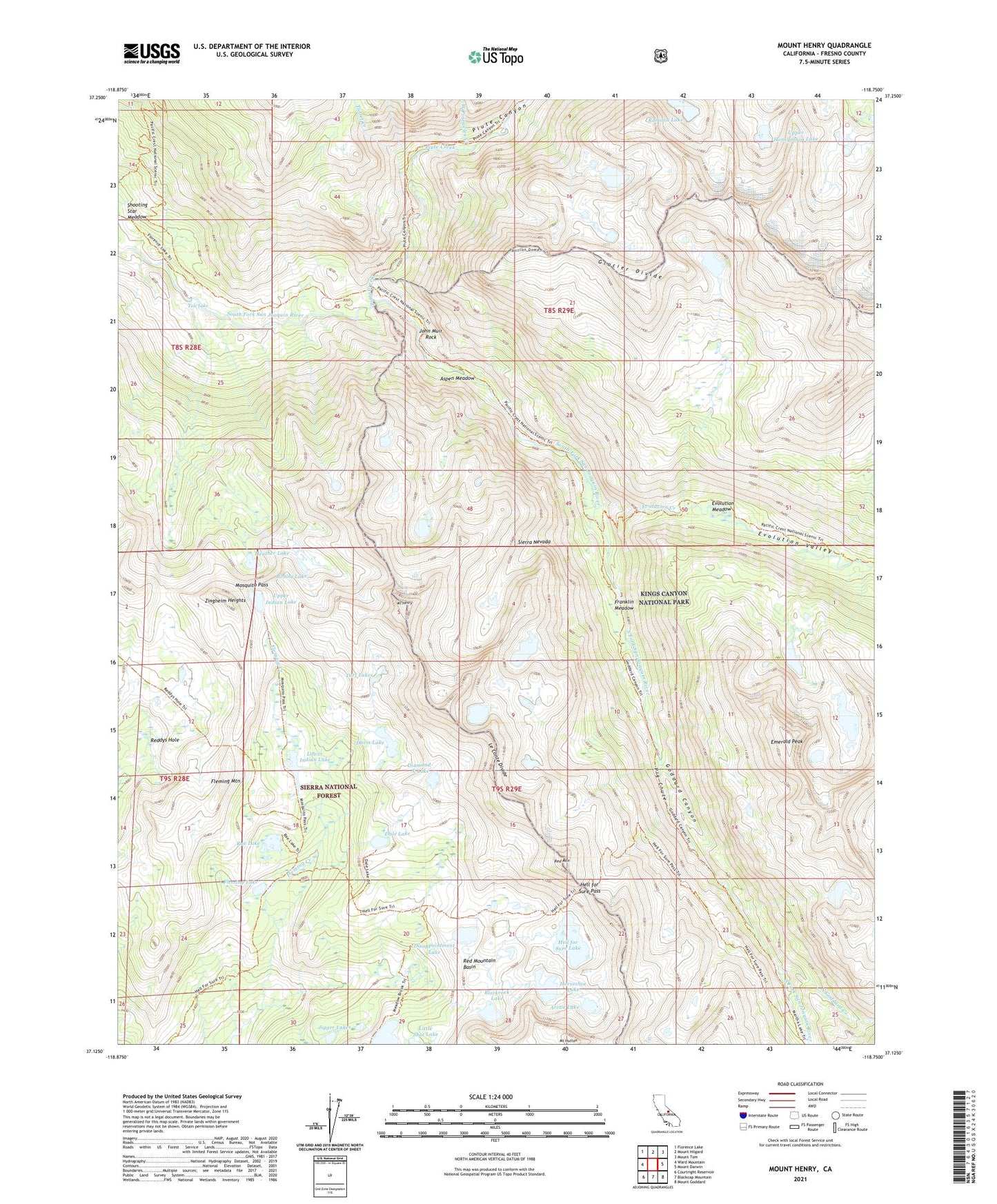 Mount Henry California US Topo Map Image