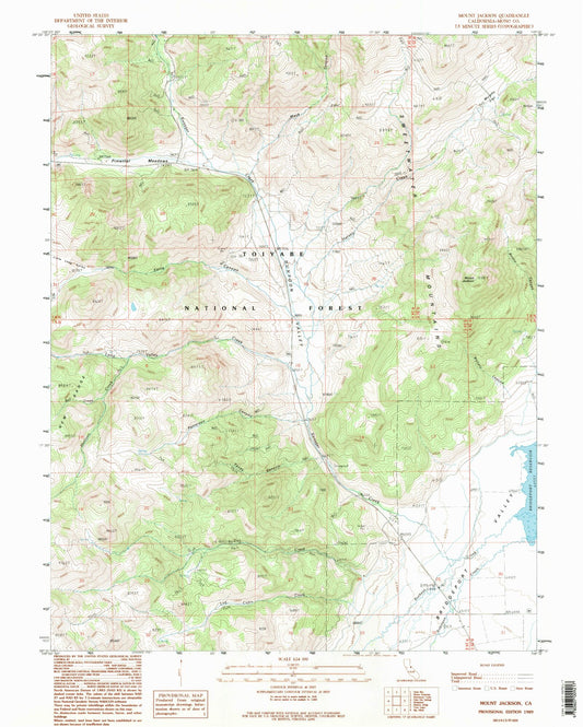 Classic USGS Mount Jackson California 7.5'x7.5' Topo Map Image