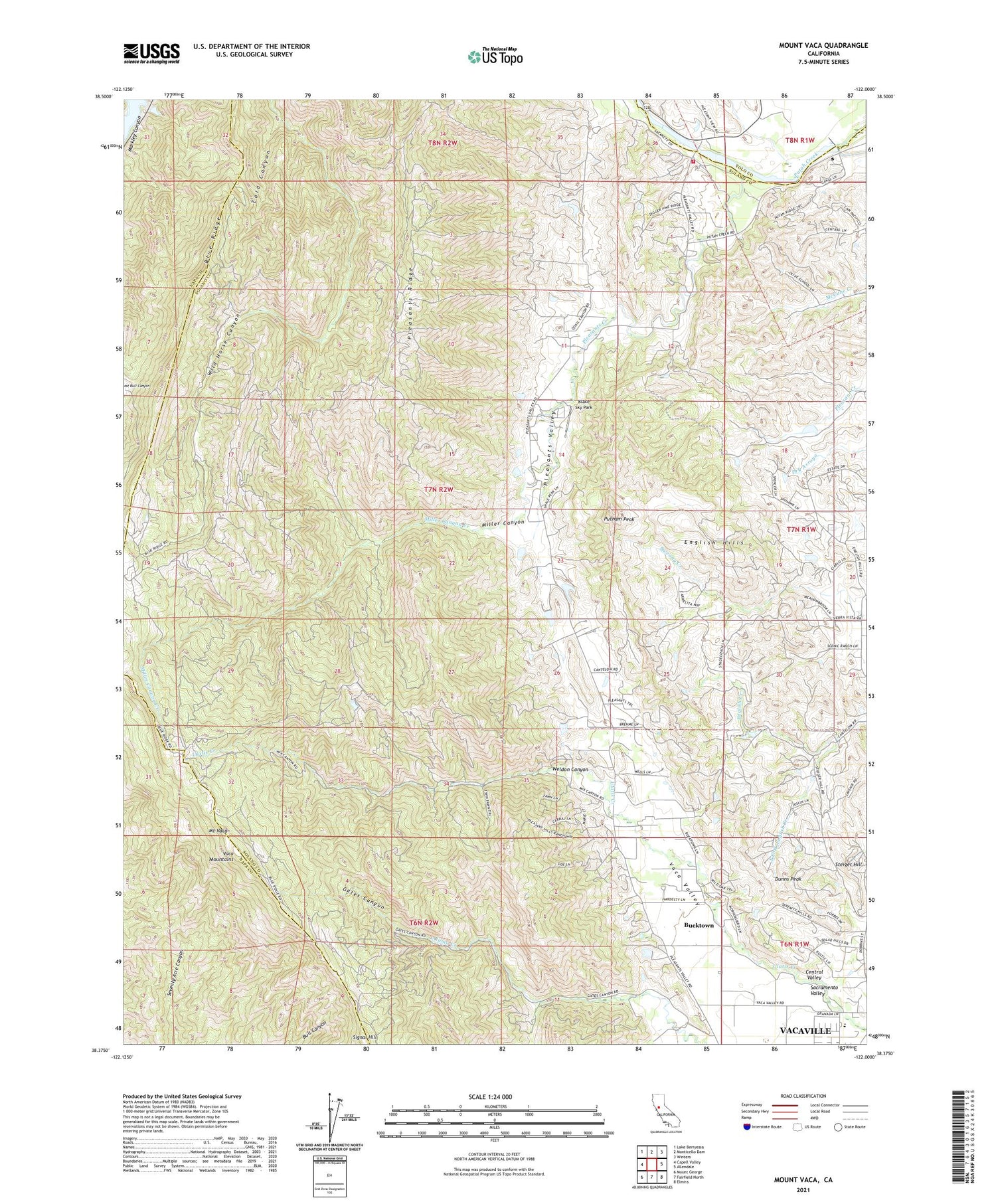 Mount Vaca California US Topo Map Image