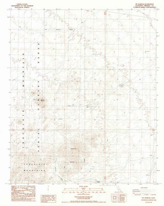 Classic USGS Mount Barrow California 7.5'x7.5' Topo Map Image