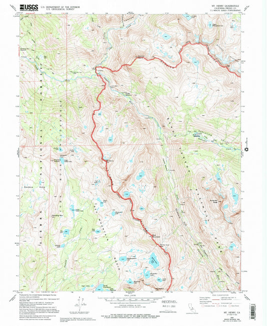 USGS Classic Mount Henry California 7.5'x7.5' Topo Map Image