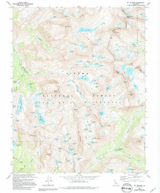 USGS Classic Mount Hilgard California 7.5'x7.5' Topo Map Image