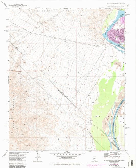 Classic USGS Mount Manchester California 7.5'x7.5' Topo Map Image