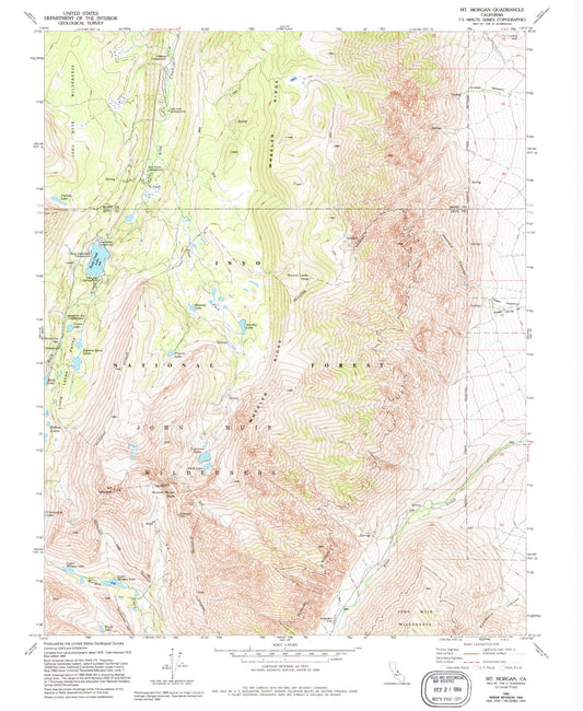 USGS Classic Mount Morgan California 7.5'x7.5' Topo Map Image