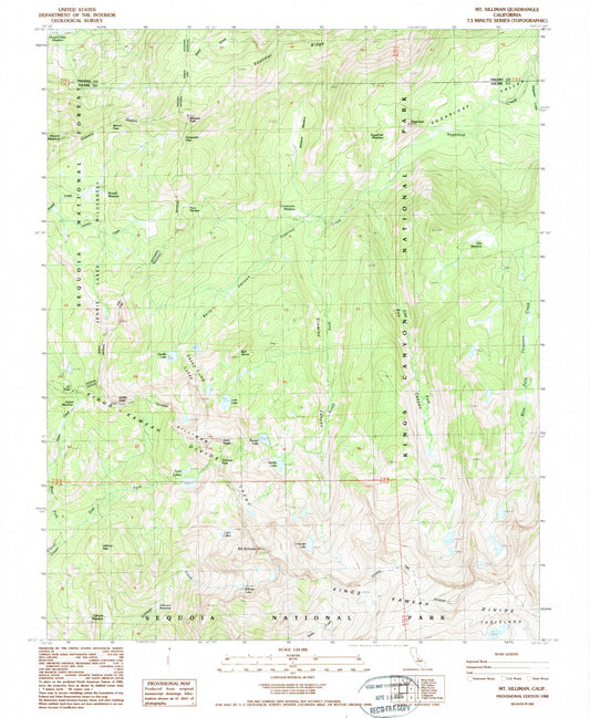 USGS Classic Mount Silliman California 7.5'x7.5' Topo Map Image