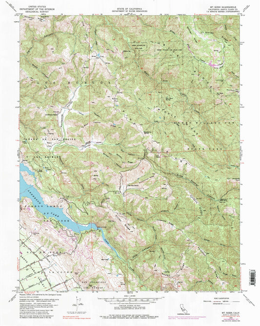 Classic USGS Mount Sizer California 7.5'x7.5' Topo Map Image
