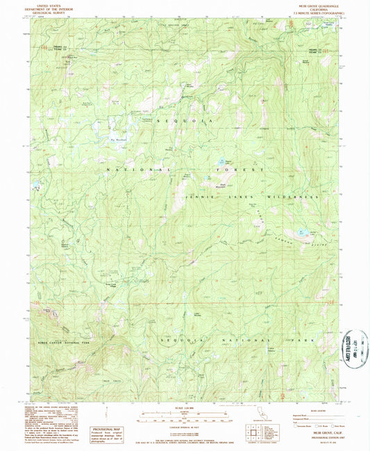 USGS Classic Muir Grove California 7.5'x7.5' Topo Map Image