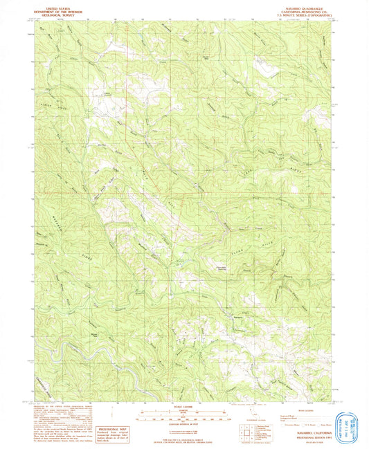 Classic USGS Navarro California 7.5'x7.5' Topo Map Image