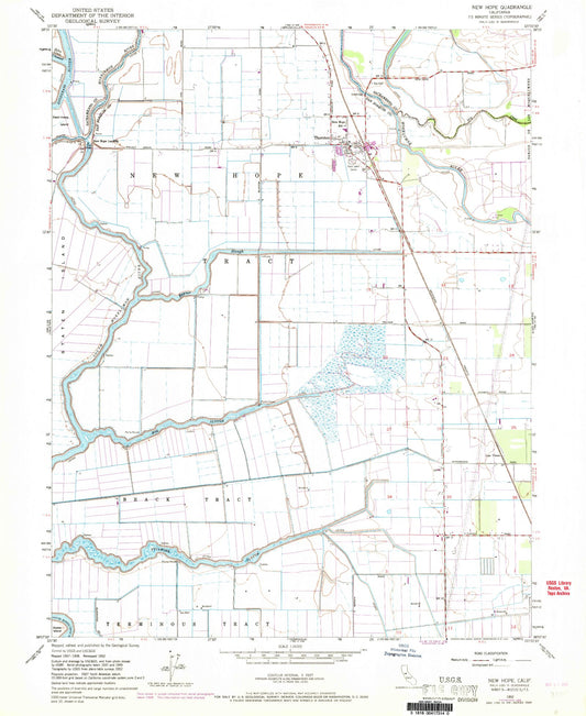 Classic USGS Thornton California 7.5'x7.5' Topo Map Image