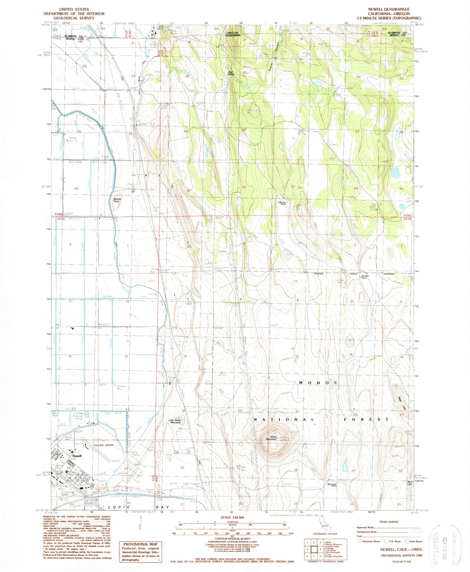 Classic USGS Newell California 7.5'x7.5' Topo Map Image