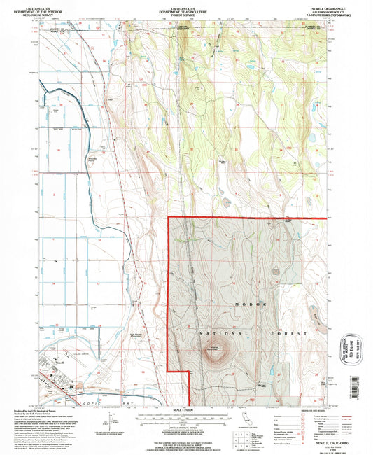Classic USGS Newell California 7.5'x7.5' Topo Map Image
