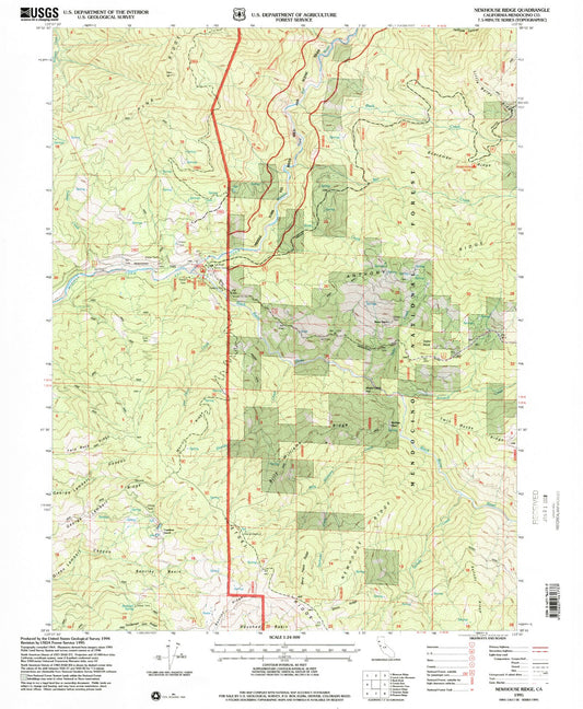 Classic USGS Newhouse Ridge California 7.5'x7.5' Topo Map Image