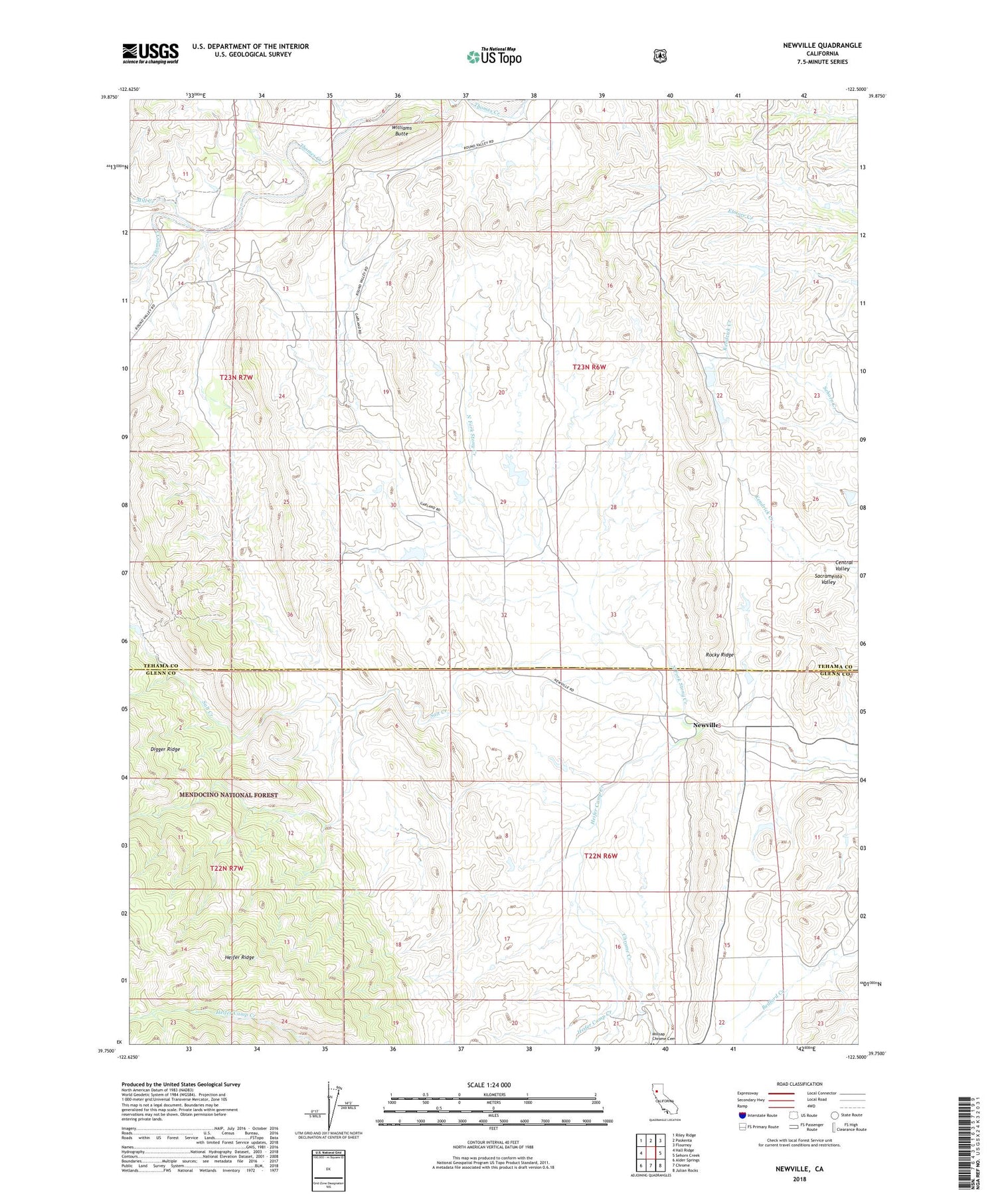 Newville California US Topo Map Image