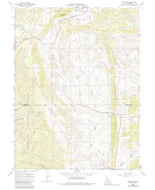 Classic USGS Newville California 7.5'x7.5' Topo Map Image
