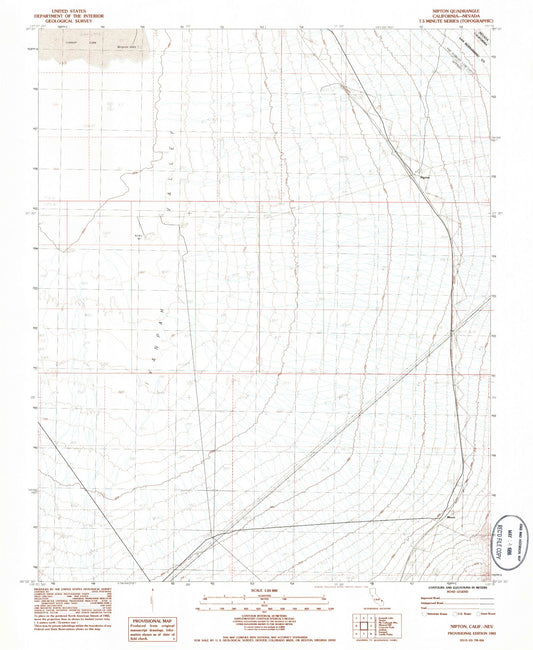 Classic USGS Nipton California 7.5'x7.5' Topo Map Image