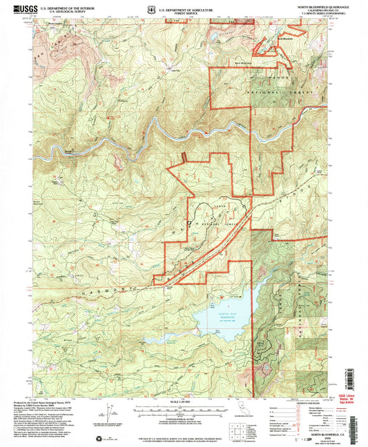 Classic USGS North Bloomfield California 7.5'x7.5' Topo Map Image