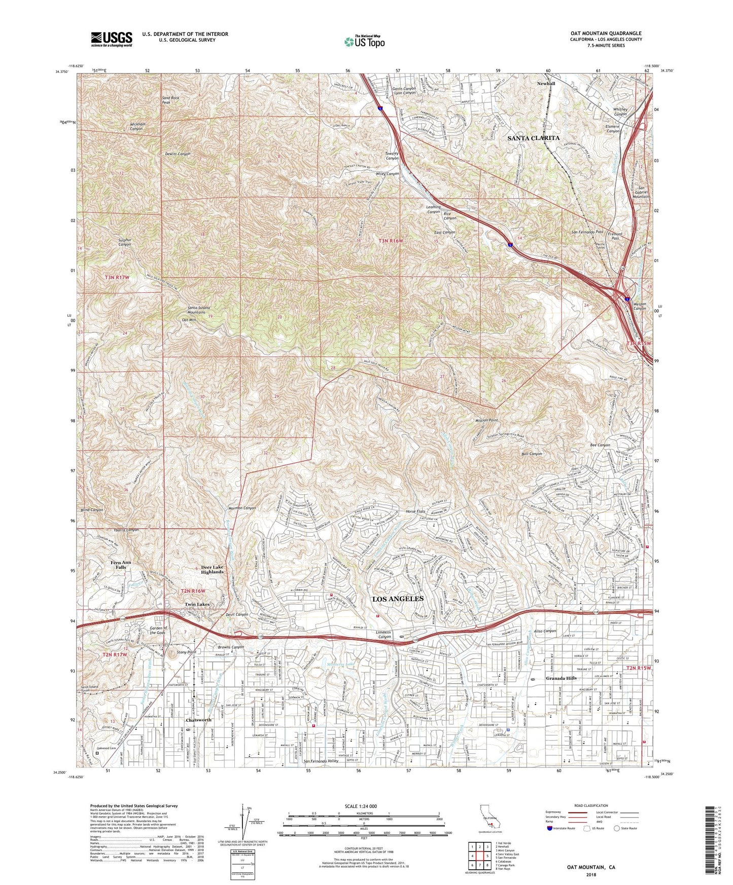 Oat Mountain California US Topo Map Image