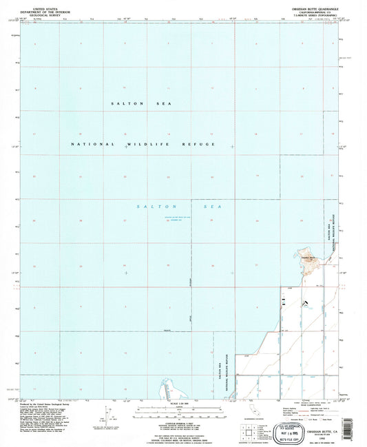 Classic USGS Obsidian Butte California 7.5'x7.5' Topo Map Image