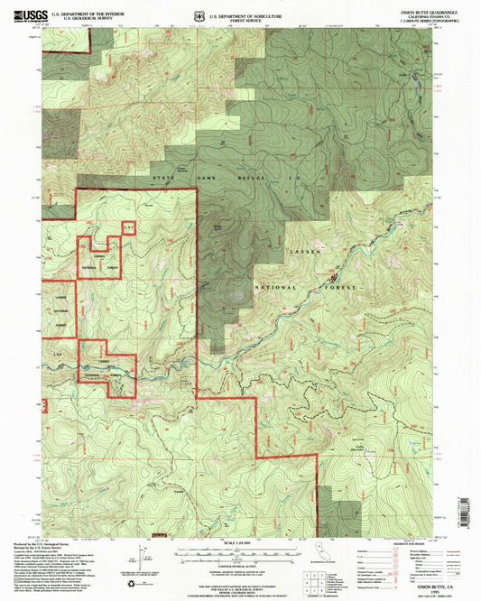 Classic USGS Onion Butte California 7.5'x7.5' Topo Map Image