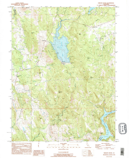 Classic USGS Oregon House California 7.5'x7.5' Topo Map Image