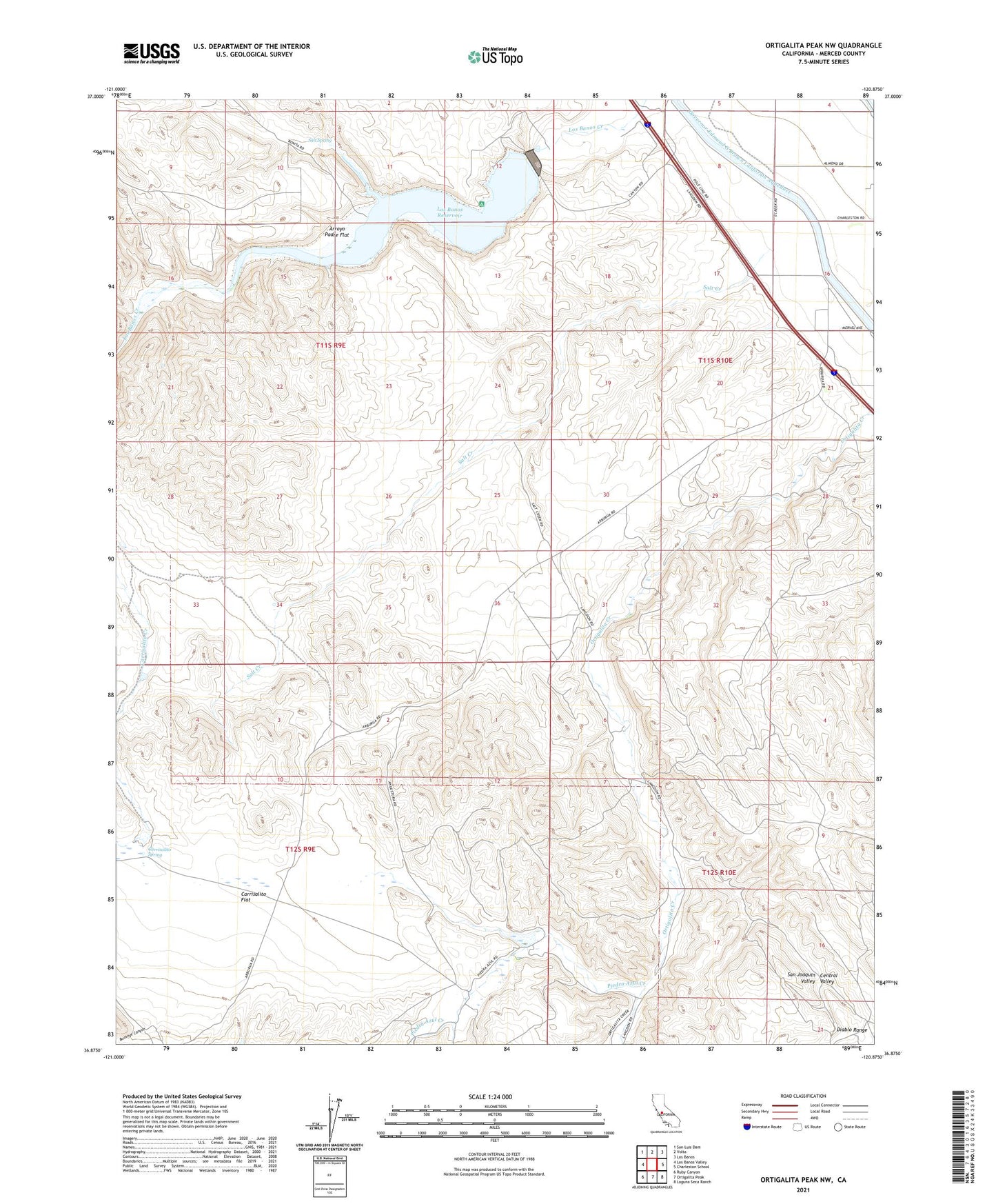 Ortigalita Peak NW California US Topo Map Image