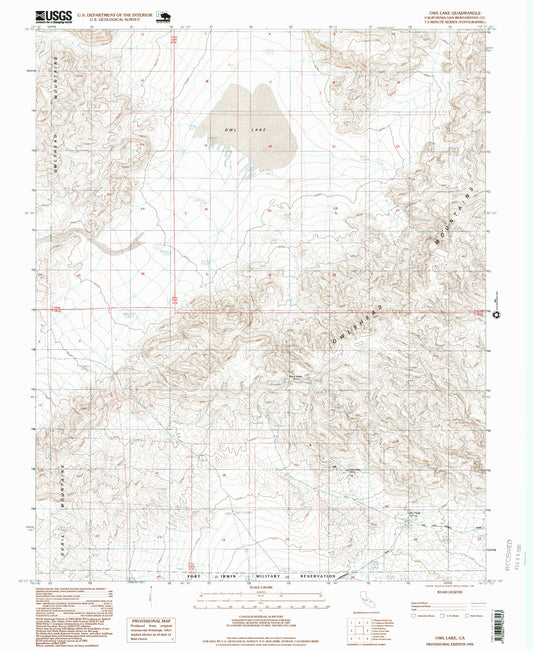 Classic USGS Owl Lake California 7.5'x7.5' Topo Map Image