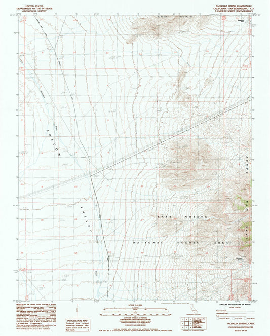 Classic USGS Pachalka Spring California 7.5'x7.5' Topo Map Image